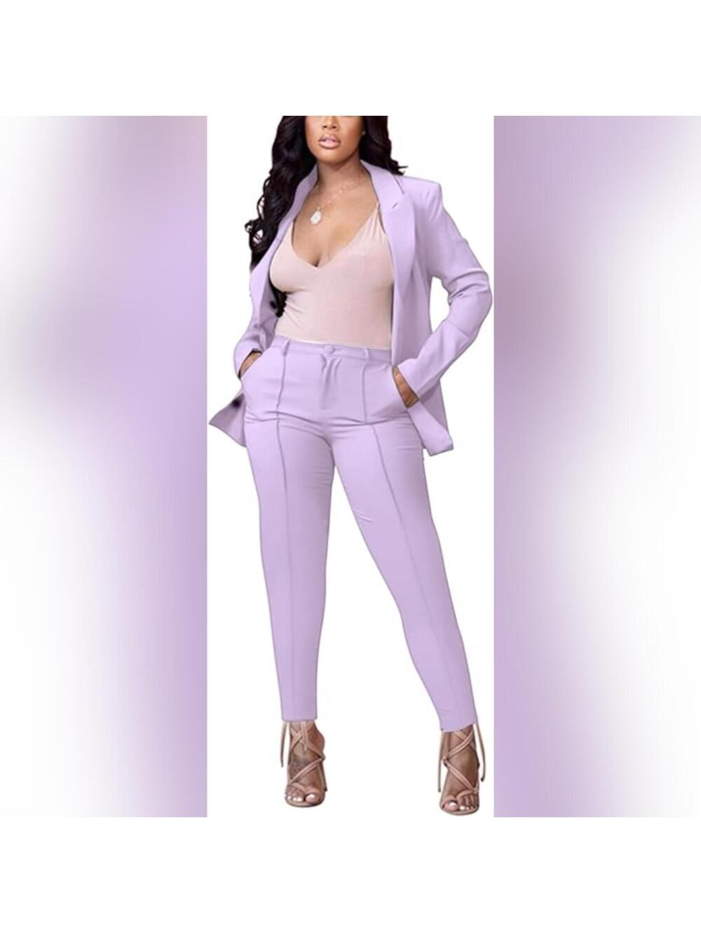 NWOT ECHOINE 2 Piece Long Sleeve Blazer with Elegant Business Pants Suit, Large